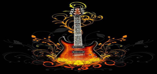 Abstract Guitar with Flames