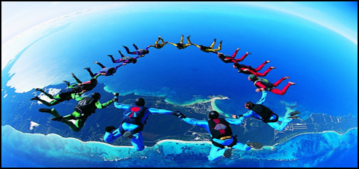 A Group of SkyDivers